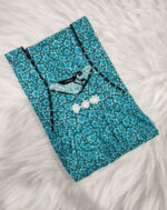 Traditional Cotton Nighty, 55 Inches Length - Green - Image 3