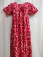 Traditional Cotton Nighty, 55 Inches Length - Magenta - Image 4