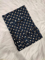 Front Open Cotton Nighty With Zip, 55 Inches - Dark Blue - Image 3