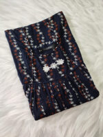 Traditional Cotton Nighty, 55 Inches Length - Dark Blue - Image 3