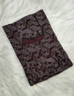 Front Open Cotton Nighty With Buttons, 55 Inches - Brown Shade - Image 3