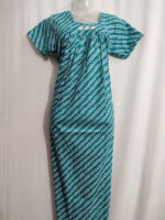 Traditional Cotton Nighty, 55 Inches Length - Green - Image 4