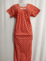 Traditional Cotton Nighty, 55 Inches Length - Orange - Image 4