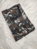 Front Open Cotton Nighty With Buttons, 55 Inches - Black - Image 3