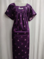Traditional Cotton Nighty, 57 Inches Length - Grapevine - Image 4