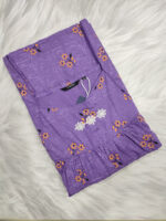 Traditional Cotton Nighty, 57 Inches Length - Violet - Image 3