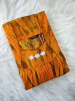 Traditional Chungidi Cotton Nighty, 55 Inches Length - Yellow - Image 3