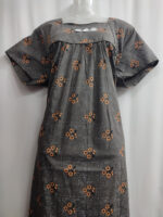 Traditional Cotton Nighty, 57 Inches Length - Ash - Image 4