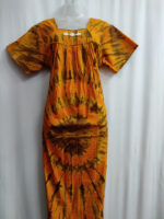 Traditional Chungidi Cotton Nighty, 55 Inches Length - Yellow - Image 4