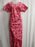 Front Open Cotton Nighty With Buttons, 55 Inches - Peach - Image 4