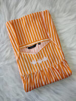 Traditional Cotton Nighty, 57 Inches Length - Orange - Image 3