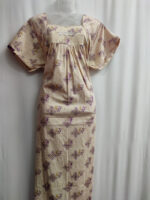 Traditional Cotton Nighty, 57 Inches Length - Cream - Image 4