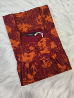 Traditional Cotton Nighty, 55 Inches Length - Purple +Orange - Image 3