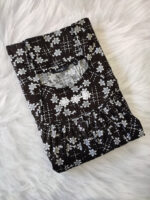 Traditional Cotton Nighty, 55 Inches Length - Black - Image 3