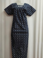 Traditional Cotton Nighty, 55 Inches Length - Dark Blue - Image 4