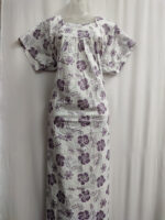 Traditional Cotton Nighty, 57 Inches Length - White - Image 4
