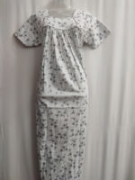 Traditional Cotton Nighty, 55 Inches Length - White - Image 4