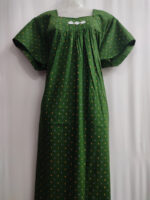 Traditional Cotton Nighty, 57 Inches Length - Green - Image 4