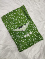 Traditional Cotton Nighty, 57 Inches Length - Green - Image 3