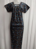Traditional Cotton Nighty, 55 Inches Length - Dark Blue - Image 4
