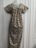 Traditional Kalamkari Cotton Nighty, 55 Inches Length - Green - Image 4