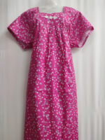 Traditional Cotton Nighty, 57 Inches Length - Rose - Image 4