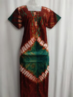 Front Open Chungidi Cotton Nighty With Buttons, 55 Inches - Brown - Image 4