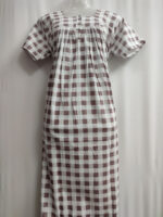 Front Open Cotton Nighty With Buttons, 55 Inches - Image 4