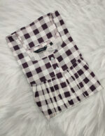 Front Open Cotton Nighty With Buttons, 55 Inches - Image 3