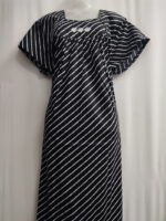 Traditional Cotton Nighty, 57 Inches Length - Black - Image 4