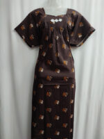 Traditional Cotton Nighty, 57 Inches Length - Brown - Image 4