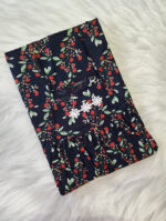 Traditional Cotton Nighty, 55 Inches Length - Dark Blue - Image 3