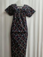 Traditional Cotton Nighty, 55 Inches Length - Dark Blue - Image 4