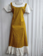 Short And Trendy Cotton Nighty - Yellow + White - Image 4