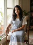 Short And Trendy Cotton Nighty - Ash + White