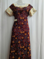 Churidar Model Ajrakh Cotton Nighty With Buttons, 55 Inches - Maroon - Image 4