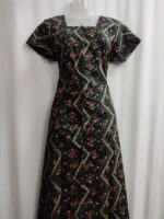 Comfortable Full Open Cotton Nighty, 55 Inches Long - Dark Green - Image 4