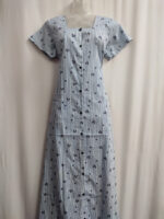 Comfortable Full Open Cotton Nighty, 55 Inches Long - Blue - Image 4