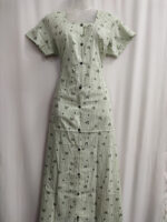 Comfortable Full Open Cotton Nighty, 55 Inches Long - Pista Green - Image 4