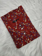 Front Open Cotton Nighty With Buttons, 55 Inches - Image 3
