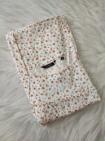 Traditional Cotton Nighty, 57 Inches Length - White + Orange - Image 3