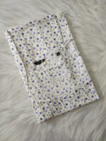 Traditional Cotton Nighty, 57 Inches Length - White + Violet - Image 3