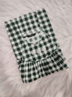 Traditional Cotton Nighty, 55 Inches Length - Green + White - Image 3