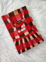 Traditional Cotton Nighty, 55 Inches Length - Red - Image 3