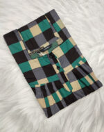 Front Open Cotton Nighty With Buttons, 55 Inches - Green - Image 3