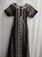 Churidar Model Cotton Nighty With Buttons, 55 Inches Length- Dark Brown - Image 4