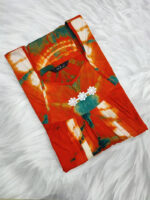 Traditional Chungidi Cotton Nighty, 55 Inches Length - Orange - Image 3