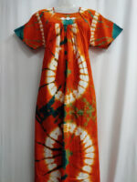 Traditional Chungidi Cotton Nighty, 55 Inches Length - Orange - Image 4