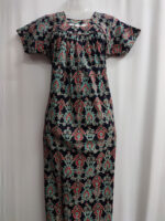 Traditional Cotton Nighty, 55 Inches Length - Black - Image 4