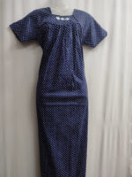 Traditional Cotton Nighty, 55 Inches Length - Blue - Image 4